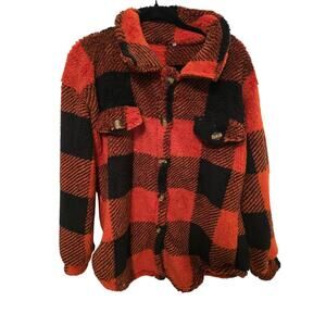 Women's Cozy Soft Black Red Long Sleeve Sweater Size Medium